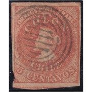 Chile 5d 1856/66 Cristobal Colón usado