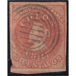 Chile 5d 1856/66 Cristobal Colón usado Chile 5d 1856/66 Cristobal Colón usado