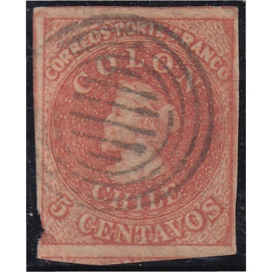 Chile 5d 1856/66 Cristobal Colón usado Chile 5d 1856/66 Cristobal Colón usado