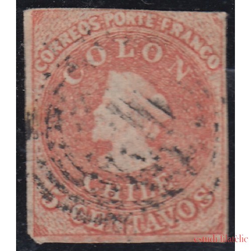 Chile 5c 1856/66 Cristobal Colón usado