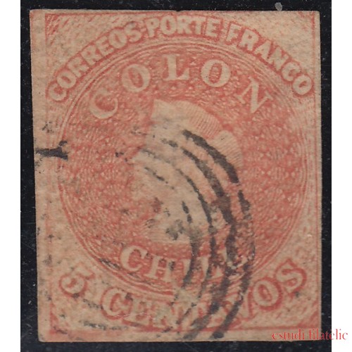 Chile 5b 1856/66 Cristobal Colón usado