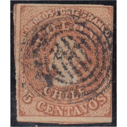 Chile 5a 1856/66 Cristobal Colón usado Chile 5a 1856/66 Cristobal Colón usado