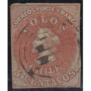 Chile 4 1855 Cristobal Colón usado