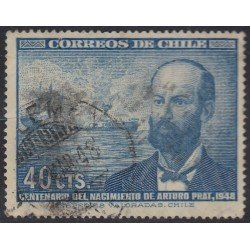 Chile 220 1948 Centenario del Nacimiento de Arturo Prat usado Chile 220 1948 Centenario del Nacimiento de Arturo Prat usado