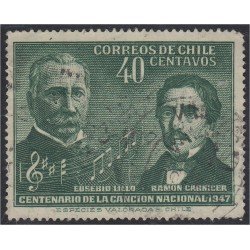 Chile 218 1947 Centenario del Himno Nacional usado Chile 218 1947 Centenario del Himno Nacional usado