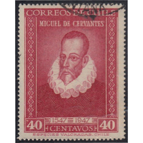 Chile 217 1947 4º Centenario del nacimiento de Cervantes usado Chile 217 1947 4º Centenario del nacimiento de Cervantes usado