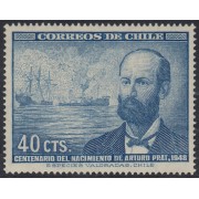Chile 220 1948 Centenario del Nacimiento de Arturo Prat  MNH