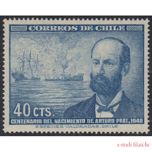 Chile 220 1948 Centenario del Nacimiento de Arturo Prat  MNH