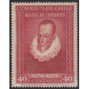 Chile 217 1947 4º Centenario del nacimiento de Cervantes MNH