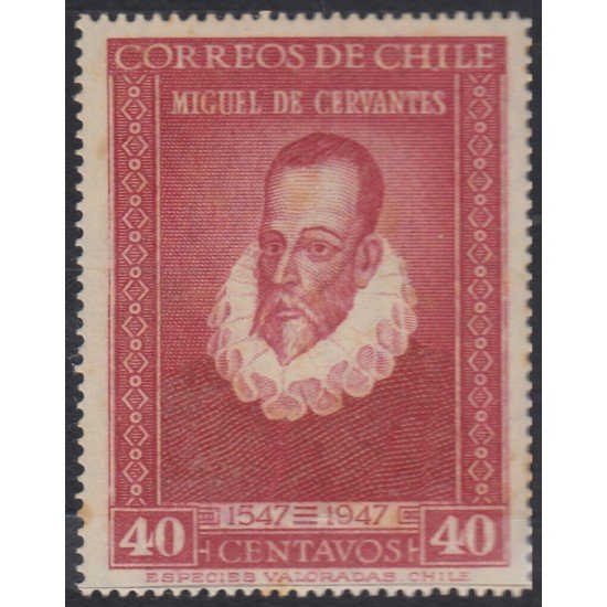 Chile 217 1947 4º Centenario del nacimiento de Cervantes MNH