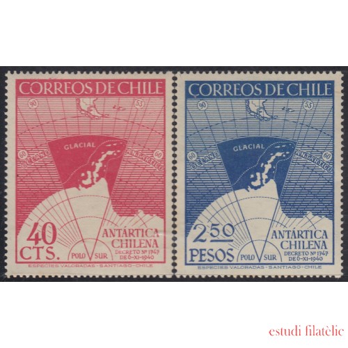Chile 215/16 1947 Antártida chilena MNH
