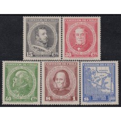 Chile 205/09 1943 Centenario de la ocupación del Estrecho de Magallanes MNH Chile 205/09 1943 Centenario de la ocupación del Estrecho de Magallanes MNH