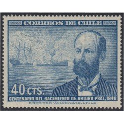 Chile 220 1948 Centenario del Nacimiento de Arturo Prat MH Chile 220 1948 Centenario del Nacimiento de Arturo Prat MH