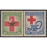Chile 210/11 1944/45 80º Aniversario de la Cruz Roja MH