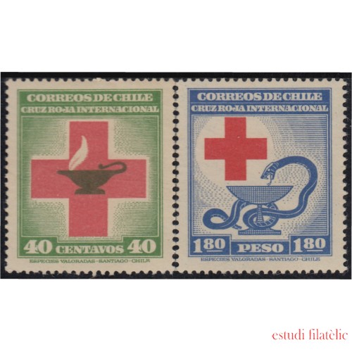 Chile 210/11 1944/45 80º Aniversario de la Cruz Roja MH
