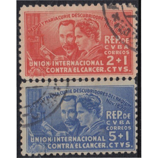 Cuba 255/56 1938 40º Aniversario del desarrollo de la radio Pierre y Marie Curie usados Cuba 255/56 1938 40º Aniversario del desarrollo de la radio Pierre y Marie Curie usados
