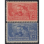 Cuba 255/56 1938 40º Aniversario del desarrollo de la radio Pierre y Marie Curie MNH