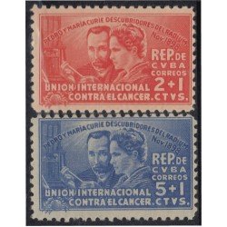 Cuba 255/56 1938 40º Aniversario del desarrollo de la radio Pierre y Marie Curie MNH Cuba 255/56 1938 40º Aniversario del desarrollo de la radio Pierre y Marie Curie MNH