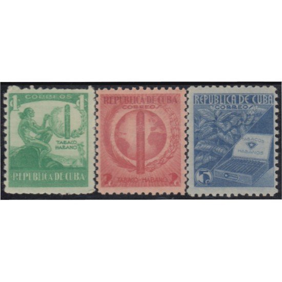 Cuba 257/59 1939 Propaganda para el tabaco en La Habana MH Cuba 257/59 1939 Propaganda para el tabaco en La Habana MH