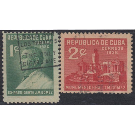 Cuba 229/30 1936 Monumento al presidente José Miguel Gómez usados Cuba 229/30 1936 Monumento al presidente José Miguel Gómez usados