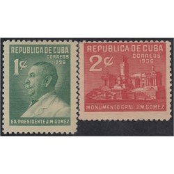 Cuba 229/30 1936 Monumento al presidente José Miguel Gómez MH Cuba 229/30 1936 Monumento al presidente José Miguel Gómez MH