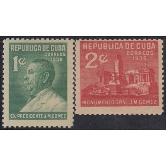 Cuba 229/30 1936 Monumento al presidente José Miguel Gómez MH Cuba 229/30 1936 Monumento al presidente José Miguel Gómez MH