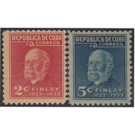 Cuba 219/20 1934 Centenario del nacimiento de Carlos J. Finlay MNH