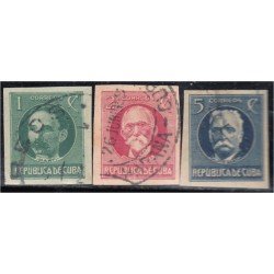 Cuba 184a + 185a + 187a 1925/45 Hombres de Estado usados sin dentar Cuba 184a + 185a + 187a 1925/45 Hombres de Estado usados sin dentar