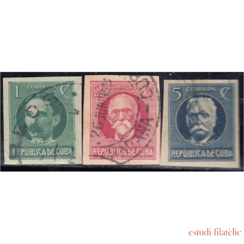 Cuba 184a + 185a + 187a  1925/45 Hombres de Estado usados sin dentar