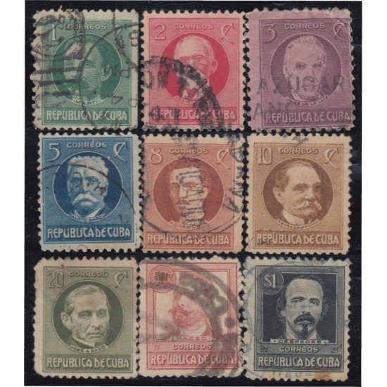 Cuba 175/83 1917 Hombres de Estado usados Cuba 175/83 1917 Hombres de Estado usados