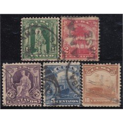 Cuba 142/46 1899/02 Cristóbal Colón Palma Real usados Cuba 142/46 1899/02 Cristóbal Colón Palma Real usados