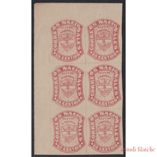 Colombia 49 Bl.6 1870/79 Escudo Shield Sin goma