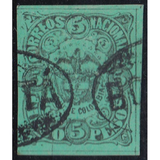 Colombia 46 1868/77 Escudo Shield Estados Unidos de Colombia usado Colombia 46 1868/77 Escudo Shield Estados Unidos de Colombia usado