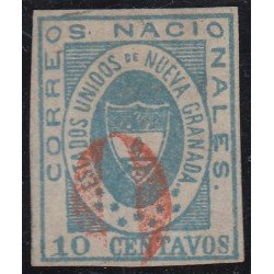 Colombia 12 1861 Escudo Shield Estados Unidos de Nueva Granada usado Colombia 12 1861 Escudo Shield Estados Unidos de Nueva Granada usado