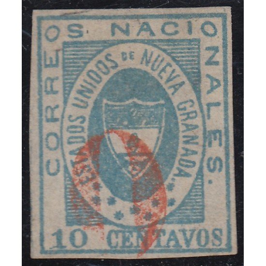 Colombia 12 1861 Escudo Shield Estados Unidos de Nueva Granada usado Colombia 12 1861 Escudo Shield Estados Unidos de Nueva Granada usado