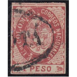 Colombia 33a 1865 Escudo Shield Estados Unidos de Colombia usado Colombia 33a 1865 Escudo Shield Estados Unidos de Colombia usado