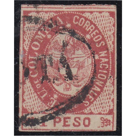 Colombia 33a 1865 Escudo Shield Estados Unidos de Colombia usado Colombia 33a 1865 Escudo Shield Estados Unidos de Colombia usado