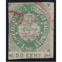 Colombia 32a 1865 Escudo Shield Estados Unidos de Colombia usado Colombia 32a 1865 Escudo Shield Estados Unidos de Colombia usado