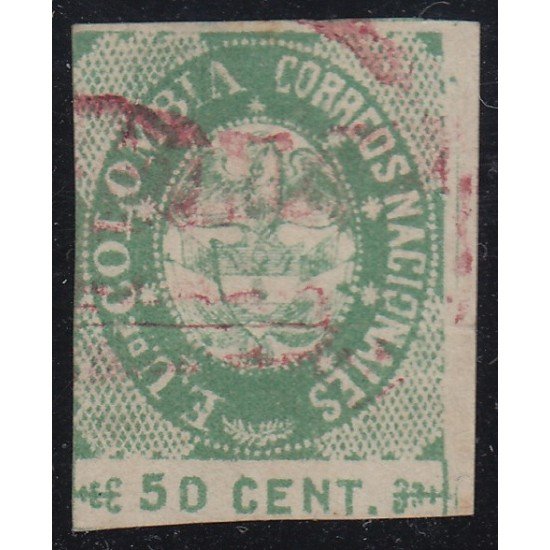 Colombia 32a 1865 Escudo Shield Estados Unidos de Colombia usado Colombia 32a 1865 Escudo Shield Estados Unidos de Colombia usado