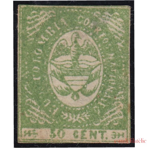 Colombia 32a 1865 Escudo Shield Estados Unidos de Colombia MH 