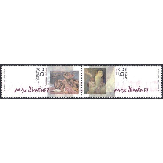 Costa Rica 679/80 2000 Homenaje al pintor Max Jimenez MNH Costa Rica 679/80 2000 Homenaje al pintor Max Jimenez MNH