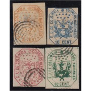 Colombia 19/22 1862 Escudo Shield Estados Unidos de Colombia usados 