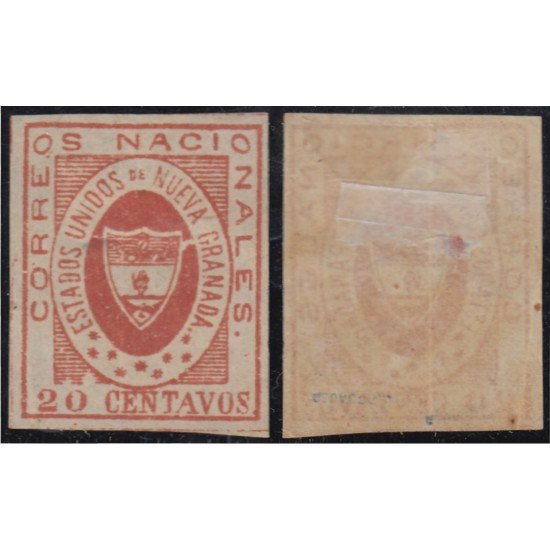 Colombia 13 1861 Escudo Shield Estados Unidos de Nueva Granada  MH