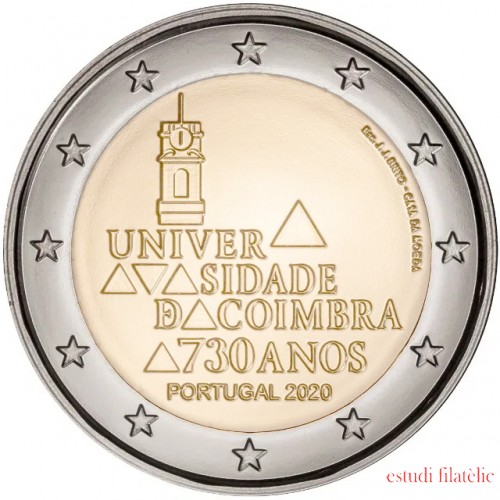 Portugal 2020 2 € euros conmemorativos Universidad Coimbra 