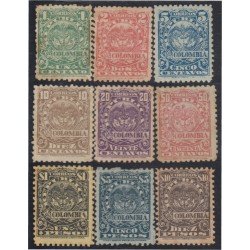Colombia 146/54 1902 Escudos Shields MH Colombia 146/54 1902 Escudos Shields MH