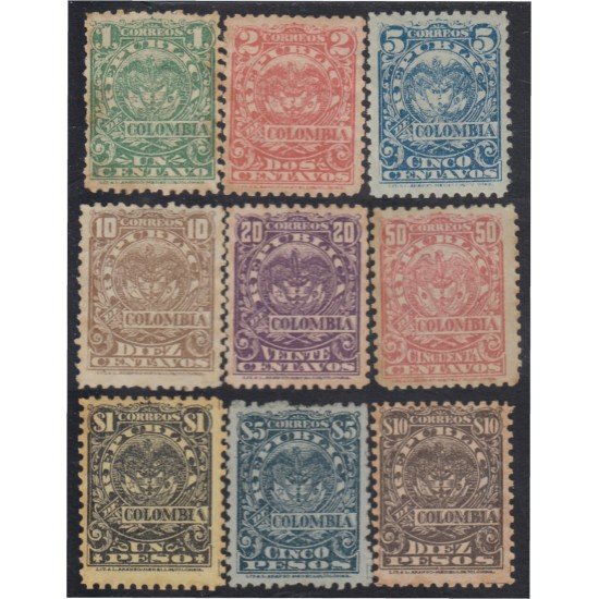 Colombia 146/54 1902 Escudos Shields MH