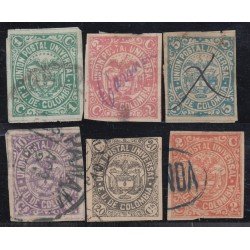 Colombia 68/72 1881 Escudos Shields usado Colombia 68/72 1881 Escudos Shields usado