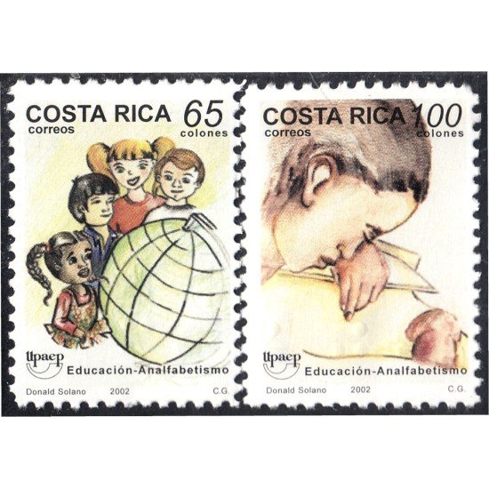 Costa Rica 704/05 2002 Serie América UPAEP Educación Alfabetismo MNH