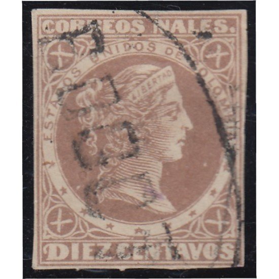 Colombia 54b 1876/80 Libertad Liberty usado Colombia 54b 1876/80 Libertad Liberty usado