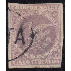 Colombia 54a 1876/80 Cóndor Ave usado Colombia 54a 1876/80 Cóndor Ave usado